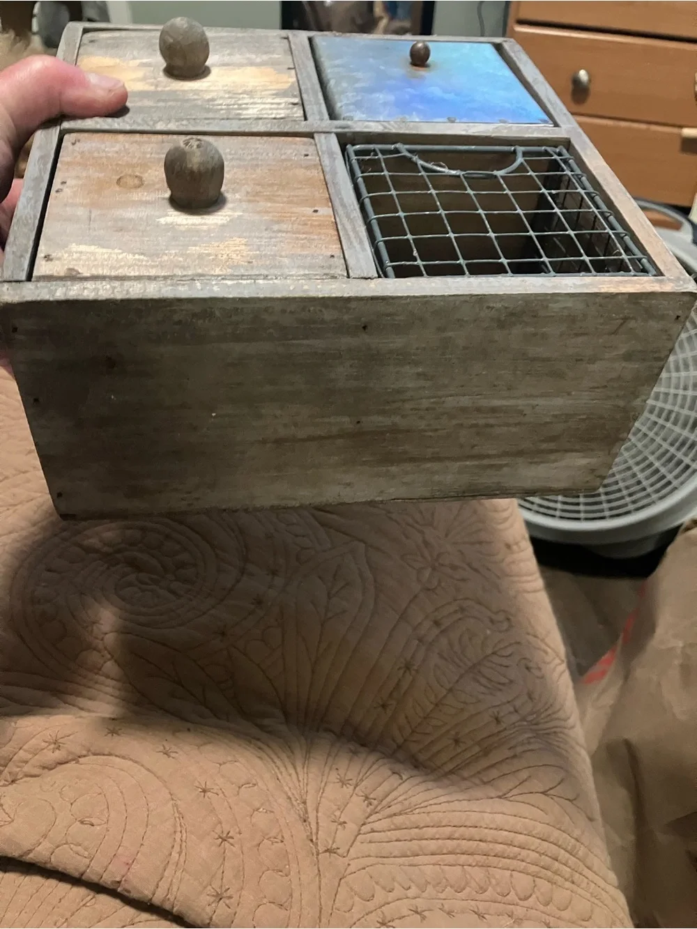 Desk Top Organizer With a Rustic Design